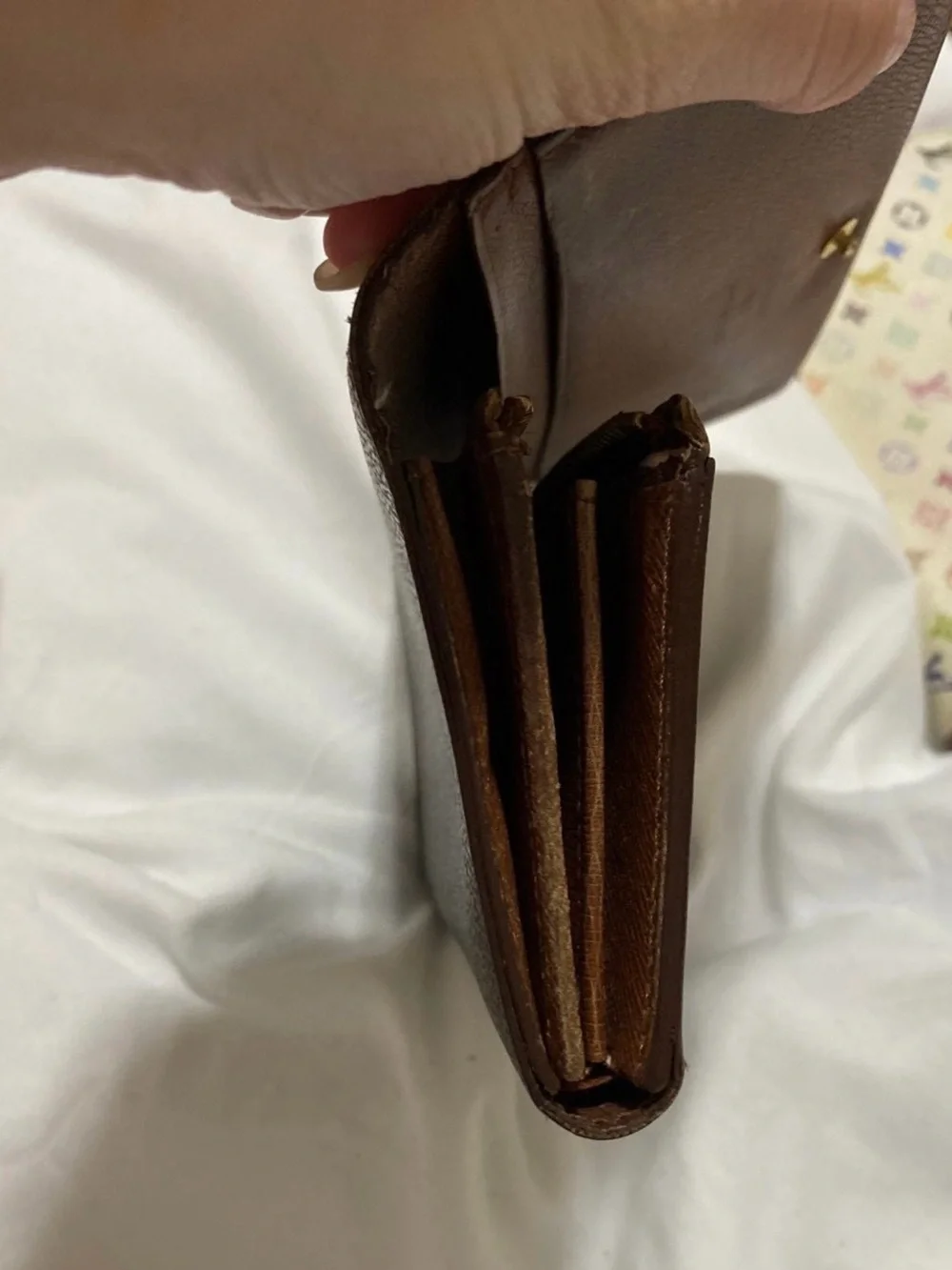Louis Vuitton Brown Monogram Wallet with Gold Snap